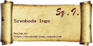 Szvoboda Inge névjegykártya
